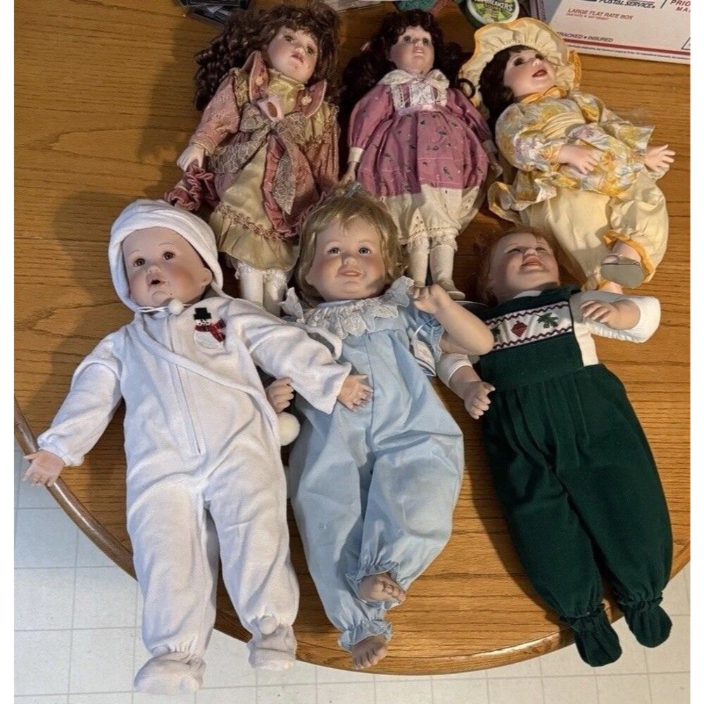 Vintage Porcelain Doll Lot 6 Ashton Drake Heritage Mint Extras
